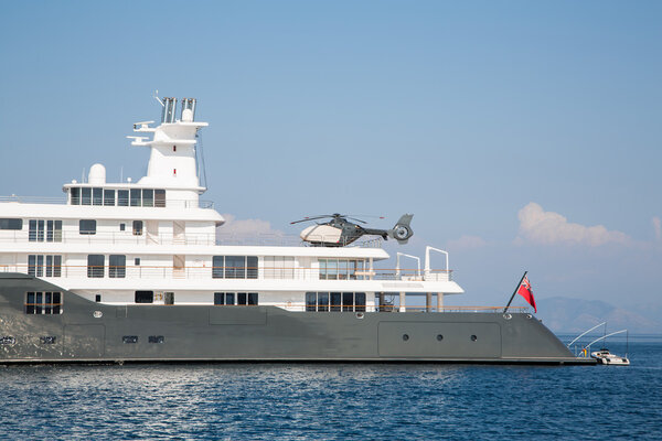 Gigantic big luxury mega or super motor yacht. Investment for mi