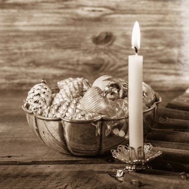 bir yanma ile vintage veya shabby chic Noel arka plan yapabilirsiniz