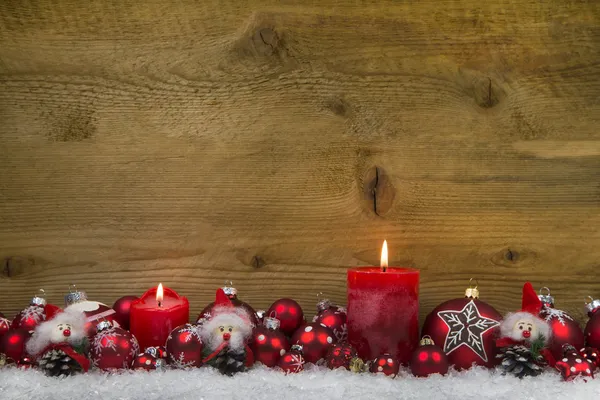 Feliz Natal: Decoração de Natal clássico em vermelho e branco w — Fotografia de Stock
