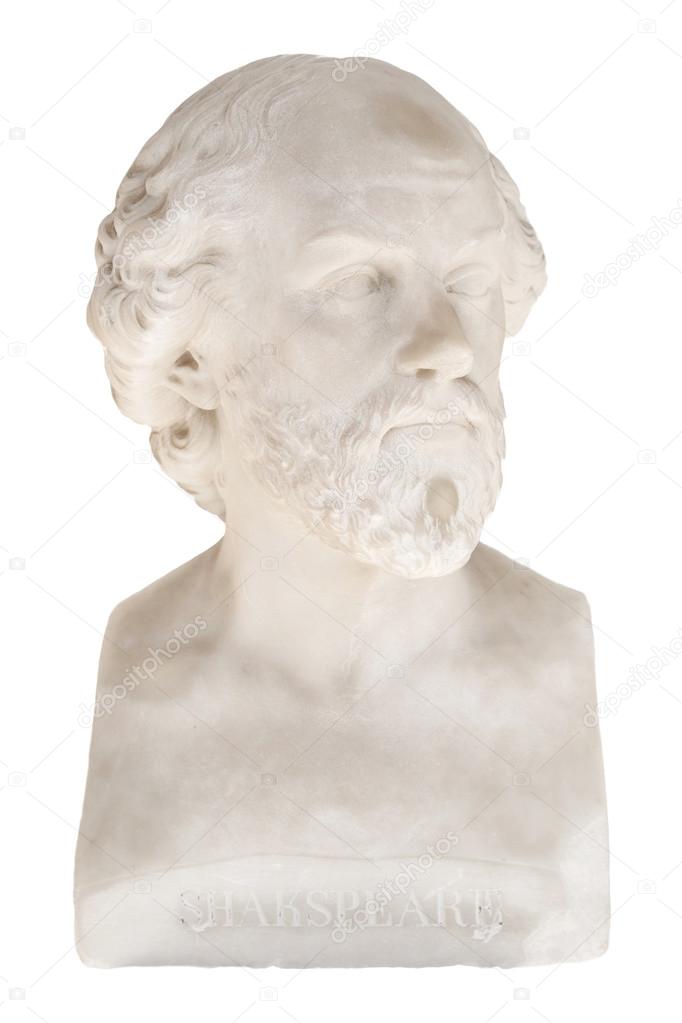 Isolated bust of William Shakespeare in the Achilleion in Corfu