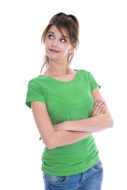 yana doğru metin için biz eğlenerek ve meraklı genç izole kadın arıyor