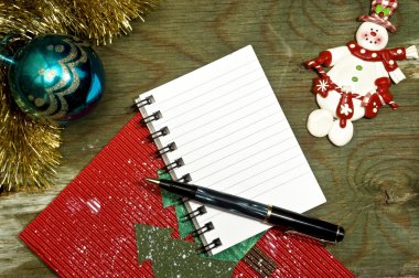 Noel dekorasyon ve not defteri