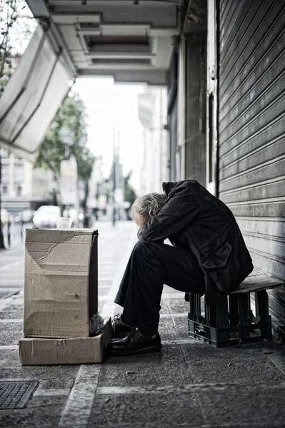 Beggar in the street — Stock Photo, Image