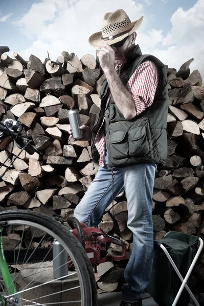 Lumberjack with chainsaw — Stock Photo, Image