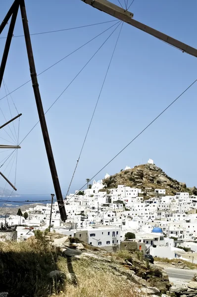 View of the small town of Chora in Ios island — Stock Photo, Image