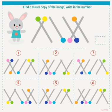 Çocuklar için mantık bulmacası oyunu. Seç ve 