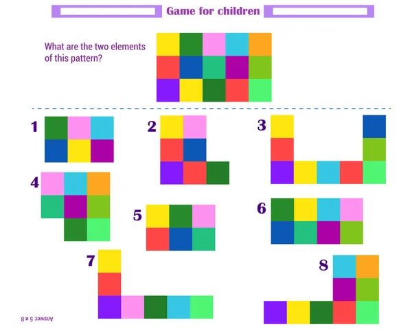 Juego de lógica para los niños. ¿Qué elementos hace — Archivo Imágenes Vectoriales