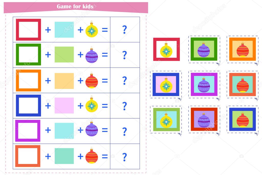  Logic game for children. Fold the elements 