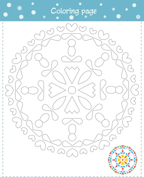 Mandala para colorear para niños. Desarrollo de la fi — Vector de stock