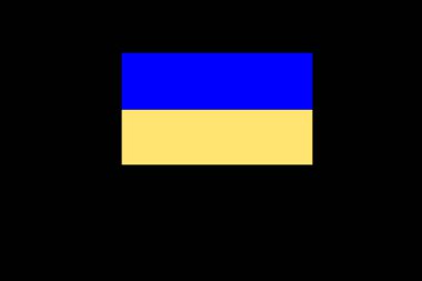 Siyah üzerine izole edilmiş Ukrayna bayrağının çizimi 