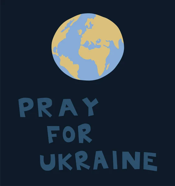 Приклад Синього Жовтого Глобуса Біля Молитви Писання Українки — стоковий вектор