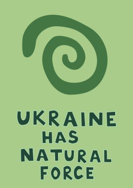 Ukrayna yakınlarındaki spiral çiziminin yeşilde doğal kuvvet harfi var.
