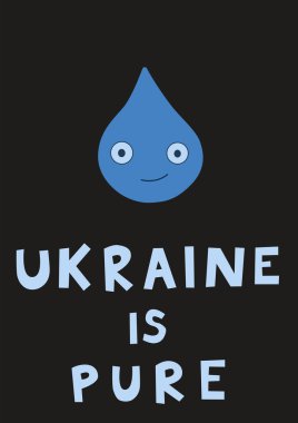 Ukrayna yakınlarındaki su damlasının resmedilmesi siyaha işlenmiştir.