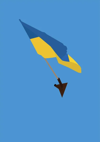Illustration Der Ukrainischen Nationalflagge Auf Blauem Hintergrund Stopp Krieg Konzept — Stockvektor