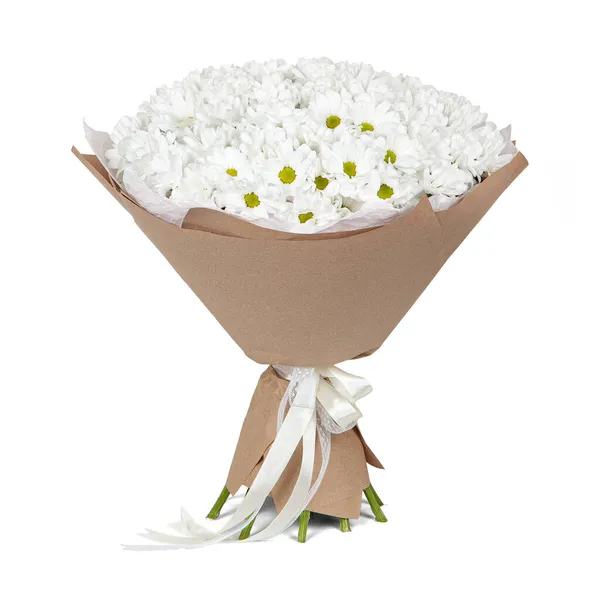 Hermoso Ramo Boda Fresco Flores Blancas Aisladas Sobre Fondo Blanco Imagen de stock