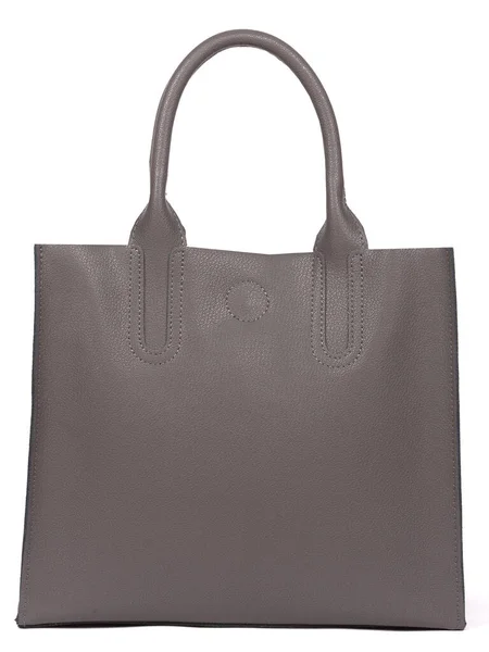 Grey Leather Woman Handbag Strap Isolated White Background — Zdjęcie stockowe