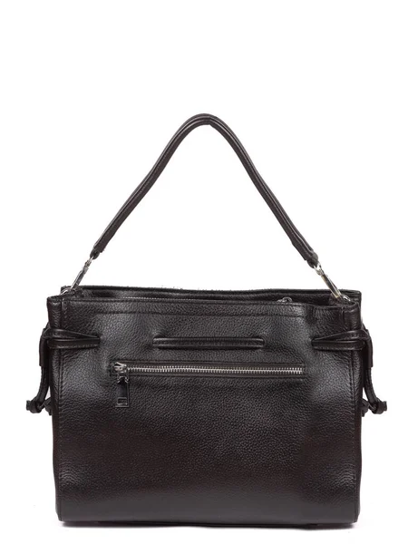 Small Black Leather Woman Fashion Handbag Strap Isolated White Background — Fotografia de Stock