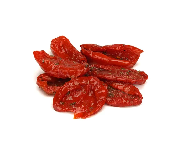 Sun dried tomatoes isolated on white background — Stock Photo, Image