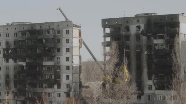 Oekraïne. Kiev. Borodyanka. 15 april 2022 Oorlog in Oekraïne. — Stockvideo
