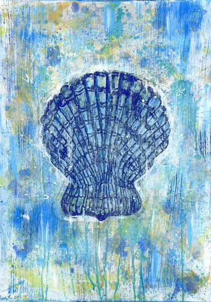 Coquillage pectinidae art peinture — Photo