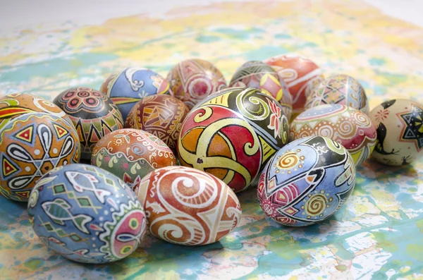 Huevos de Pascua fondo pintura — Foto de Stock
