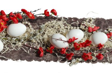 Paskalya yortusu yumurta pasta kumaş lace inci