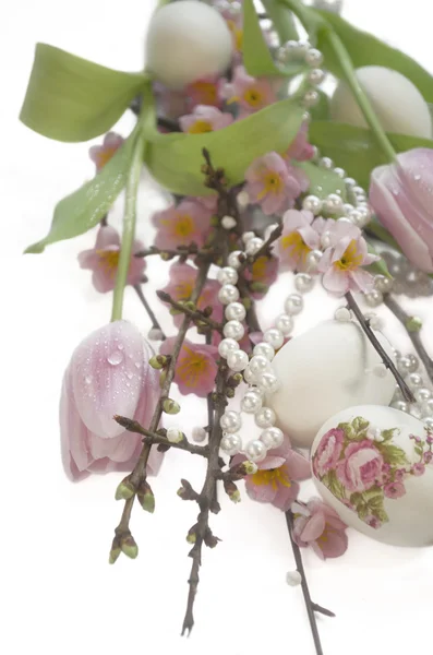 Easter egg tulip Salix sakura pearl — Stock Photo, Image