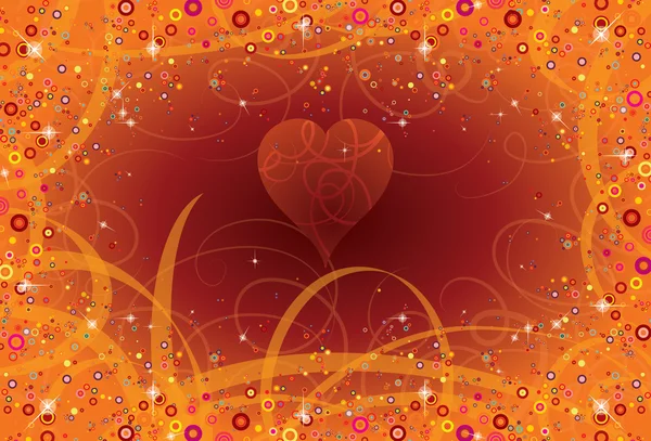 Background love curlicues — Stock Vector