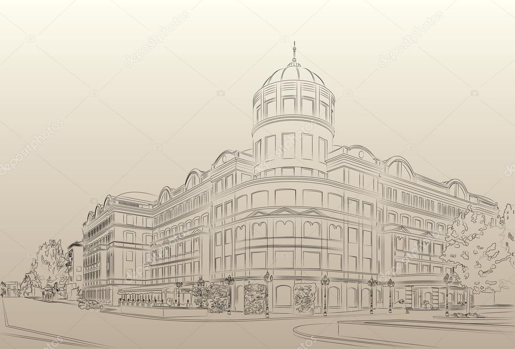 Donetsk Donbass Palace hotel drawing