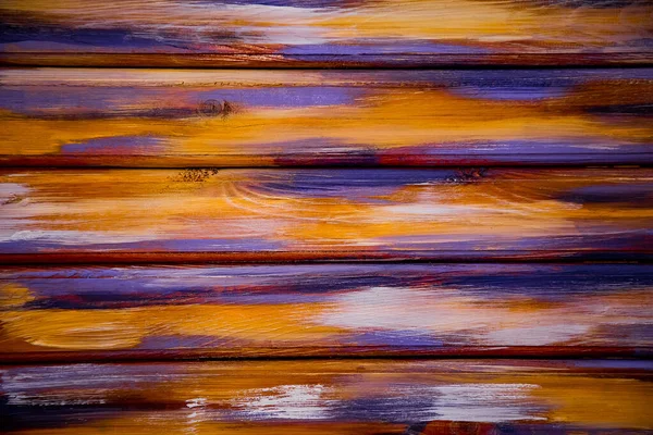 Multicolored Old Worn Wooden Background Texture Horizontal Lines — Stock Photo, Image