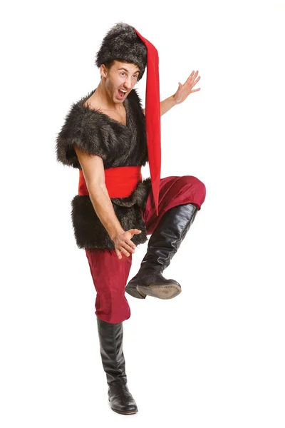 Young handsome actor in a costume of a warrior, the Polish-Lithu — Stock Photo, Image