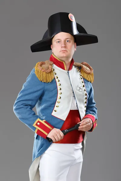 Öltözve, mint Napóleon színész — Stock Fotó