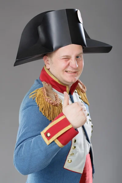 Skådespelare klädd som napoleon — Stockfoto