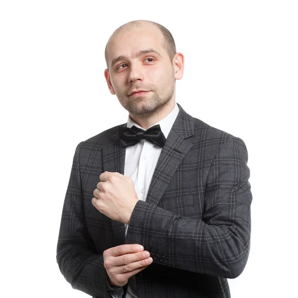 A man in a suit and bow tie — Stock Photo, Image
