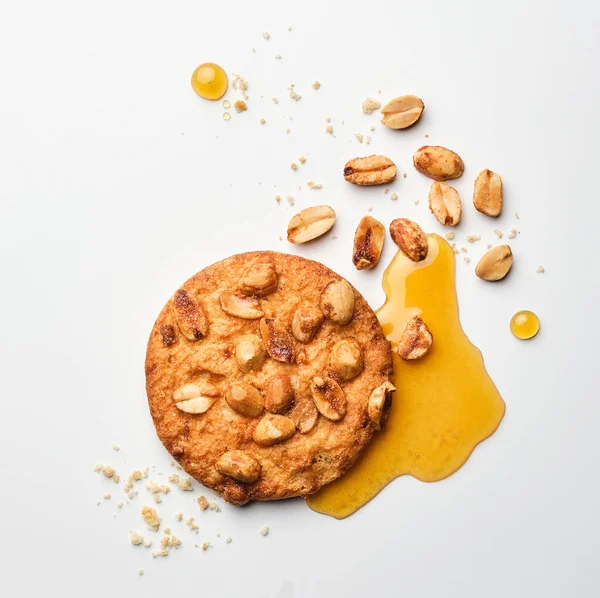 Kekse Mit Nüssen Und Honig Von Oben — Stockfoto