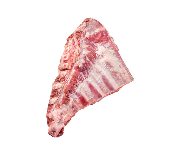 Costeletas Porco Cruas Isoladas Fundo Branco Carne Porco Fresca — Fotografia de Stock