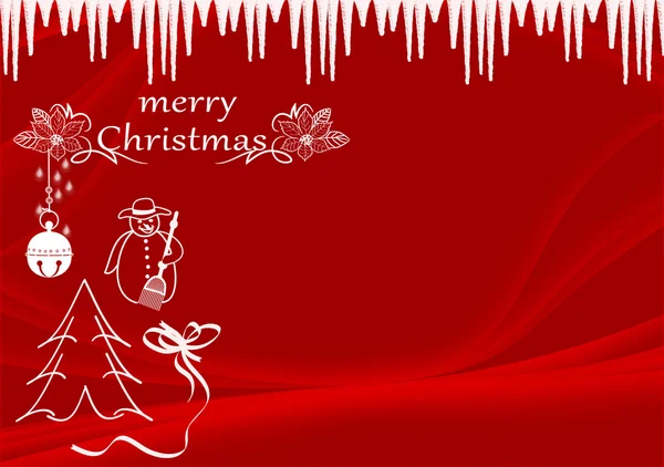 Mutlu Noeller şovmen ve Noel ağacı ile koyu kırmızı tasarım — Stok fotoğraf