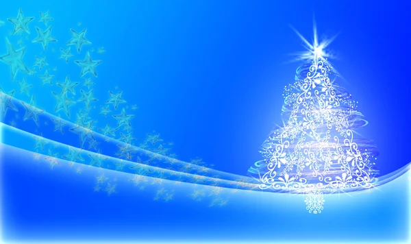 Christmas blue design with white glowing fur — Stock Photo, Image