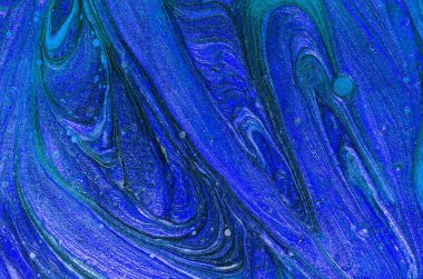 Blue creative painting, abstract hand painted background, marble texture