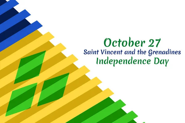 Outubro Dia Independência São Vicente Granadinas Ilustração Vetorial Adequado Para — Vetor de Stock