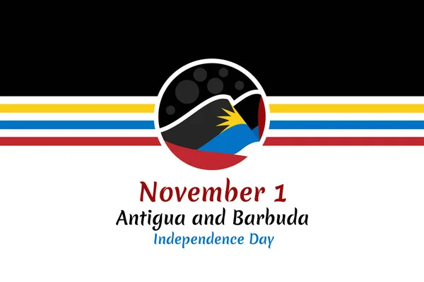 Noviembre Día Independencia Antigua Barbuda Ilustración Vectorial Día Independencia Adecuado — Vector de stock