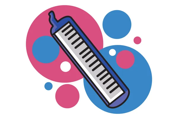 Melodica Vektör Çizimi Pompa Organı Mızıka Gibi Serbest Kamış Enstrümanı — Stok Vektör
