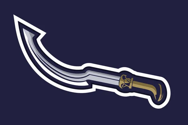 Egyiptomi Sarló Alakú Khopesh Kard Vektor Illusztráció Egyszerű Fegyver Ikon — Stock Vector