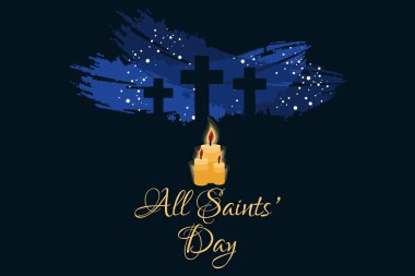 Azizler Günü için vektör illüstrasyonu. Tebrik kartı, poster ve afiş için uygun.