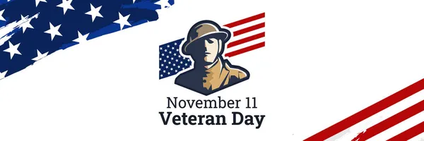 November Happy Veteran Day Public Holidays United States Vector Illustration — Stock Vector