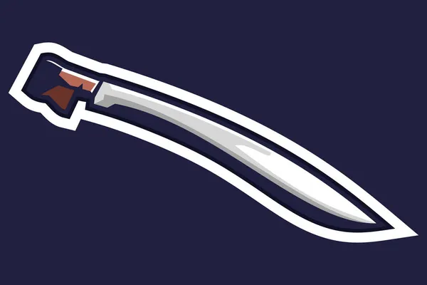 Espada Yatagana Turca Tipo Cuchillo Otomano Sable Corto Utilizado Desde — Vector de stock