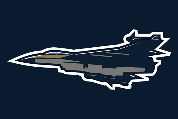 Ilustração Vetor Caça Guerra Fria Americano Logotipo Simples Aeronave Equipamento — Vetor de Stock