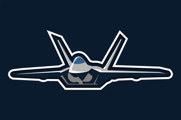 Американський Приклад Холодної Війни Стелс Винищувач Вектор Літака Простий Логотип — стоковий вектор