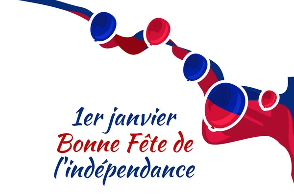 Traducción Enero Feliz Día Independencia Día Independencia Haití Vector Illustration — Vector de stock