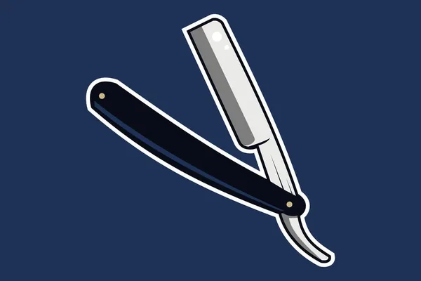 Straight Razor Vector Illustration Coltello Barbiere Semplice Icona Pedaggi Baberbershop — Vettoriale Stock